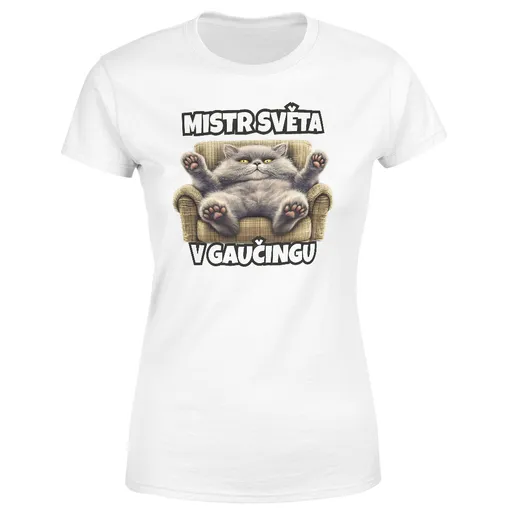 Tričko Mistr v gaučingu (Velikost: L, Typ: pro ženy, Barva trička: Bílá)
