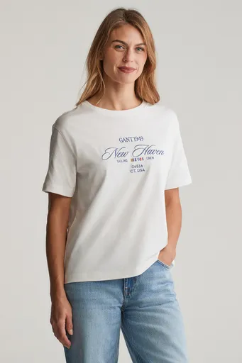 TRIČKO GANT GRAPHIC SS T-SHIRT EGGSHELL