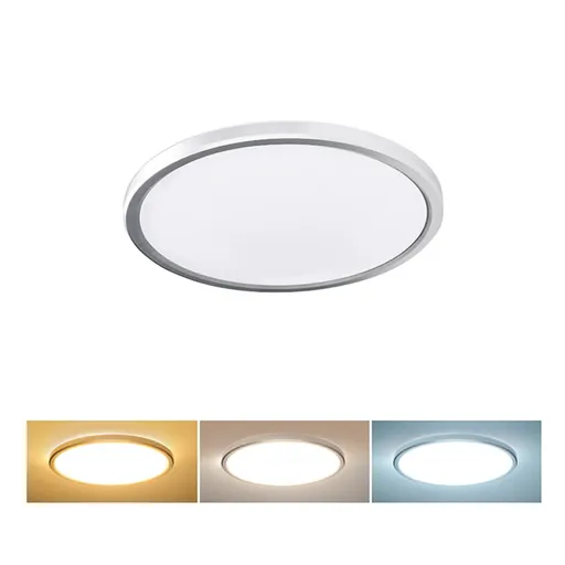 Solight LED osvětlení Acate s ochranou proti vlhkosti, IP54, 18W, 1620lm, 3CCT, 22cm, stříbrná WO825