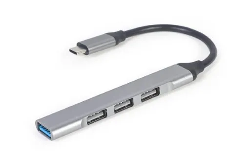 Gembird USB Type-C hub 4-portový USB 3.1 (Gen 1),stříbrný