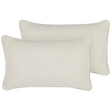 BELIANI, Sada 2 polštářů 30 x 50 cm bílá HELIOTROPE, 307674 (beliani_307674)