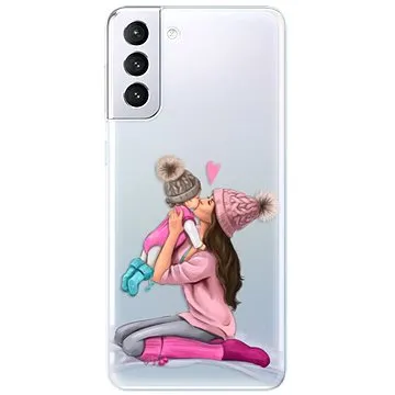 iSaprio Kissing Mom - Brunette and Girl pro Samsung Galaxy S21+ (kmbrugirl-TPU3-S21p)