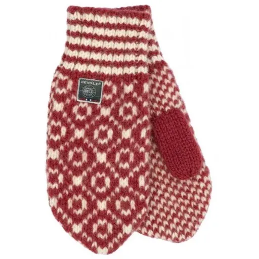 Devold SVALBARD WOOL MITTEN Vlněné palčáky, červená, velikost