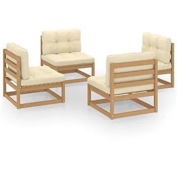 4dílná zahradní sedací souprava s poduškami masivní borovice, 3076312 (3076312)
