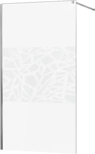 MEXEN/S KIOTO Sprchová zástěna WALK-IN 90x200 cm 8 mm, chrom, bílý vzor 800-090-101-01-85