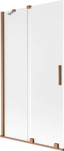 MEXEN/S Velar dvoukřídlá posuvná vanová zástěna 100 x 150, dekor, měď kartáčovaná 896-100-000-31-65