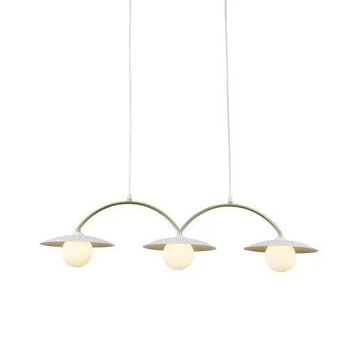 ACA Lighting závěsné svítidlo FLERIA 3xG9 bílá základna a zlatá tyč s akrylovým stínítkem HM235P3