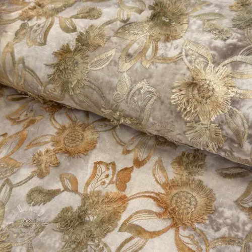 Bavlněná látka TIE DYE EMBROIDERY Swingy design A