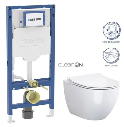 GEBERIT Duofix bez tlačítka + WC CERSANIT ZEN CLEANON + SEDÁTKO 111.300.00.6 HA1