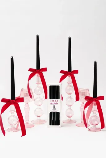 Candle Set (4 Pieces) Pastel 4 - Black