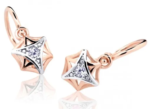 Cutie Diamonds Dětské bicolor náušnice ze zlata s diamanty C2209-10-10-X-4-D