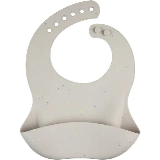 Canpol babies Silikonový bryndák s kapsou Dots šedý