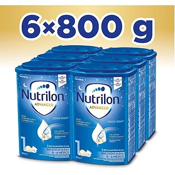 Nutrilon 1 Advanced Good Night počáteční kojenecké mléko 6× 800 g, 0+ (8595002110069)
