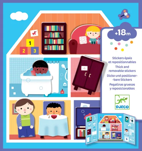 DJECO Přemístitelné samolepky pro nejmenší Domov