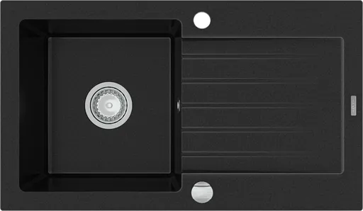 MEXEN Pablo granitový dřez 1 s odkapávačem 752x436 mm, černá 6510751010-77