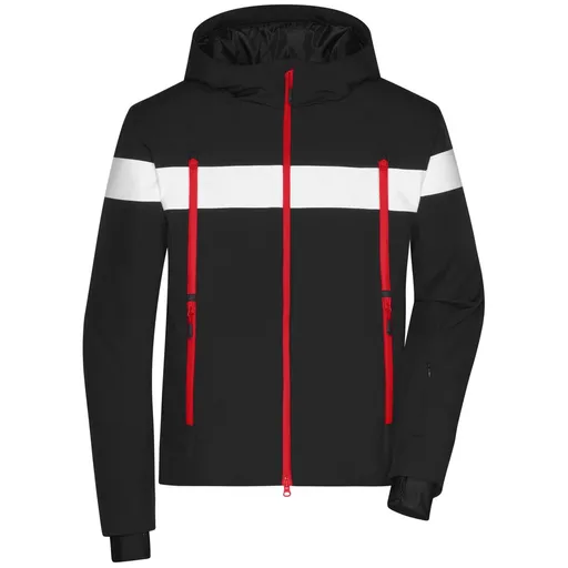 James & Nicholson (Daiber) Pánská sportovní zimní bunda JN1174 - Černá / bílá | XL