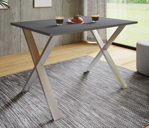 VCM Jídelní stůl Xona 140x50 X-nohy, antracit