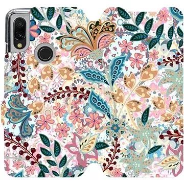 Flipové pouzdro na mobil Xiaomi Redmi 7 - MX04S Spletité kvítky a listy (5903516014552)