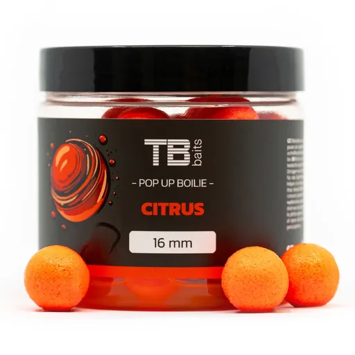 Tb baits plovoucí boilie pop-up orange citrus + nhdc 65 g-12 mm
