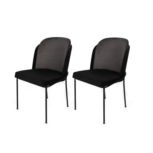 Sada jídelních židlí Dore Grey and Black, 2 ks