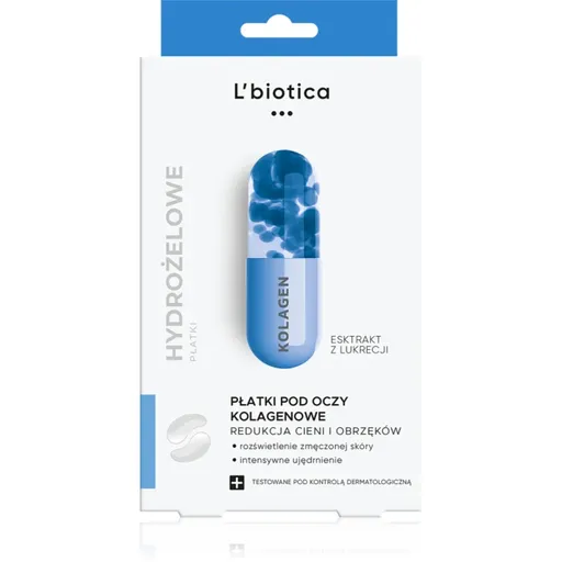 L’biotica Masks kolagenová maska na oční okolí proti otokům a tmavým kruhům 3 x 2 ks