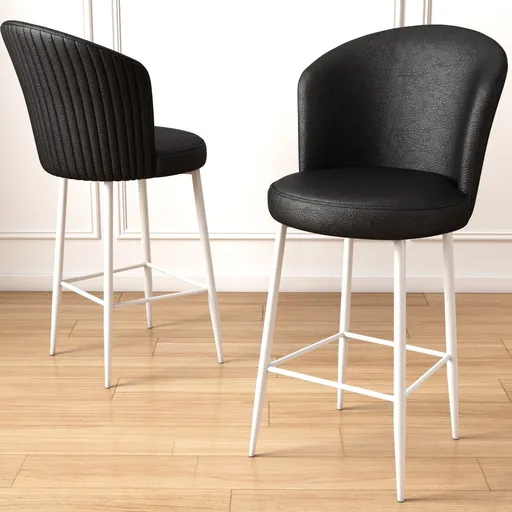 Bar Stool Set (4 Pieces) Uras - Black, White