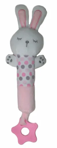 Chrastítko zvířátko růžové – 18 cm