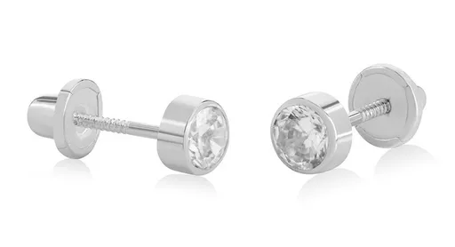 Brilio Půvabné náušnice z bílého zlata se zirkony 14/816.581/17ZIR