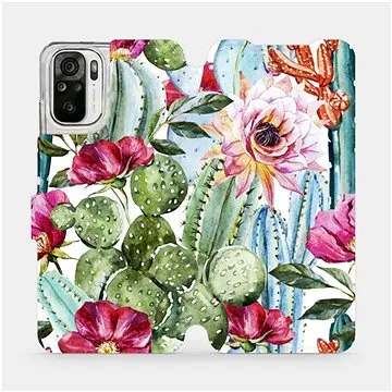 Flipové pouzdro na mobil Xiaomi Redmi Note 10 - MG09S Kaktusy a květy (5903516659227)