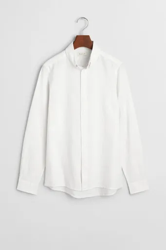 KOŠILE GANT COTTON LINEN BD LS SHIRT WHITE