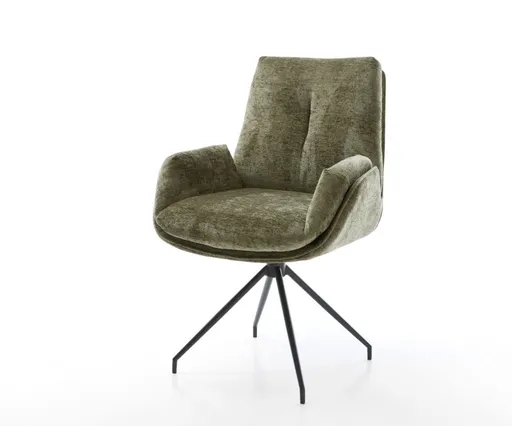 Jídelní židle Clea-Flex žinylka olivová křížová podnož zúžená