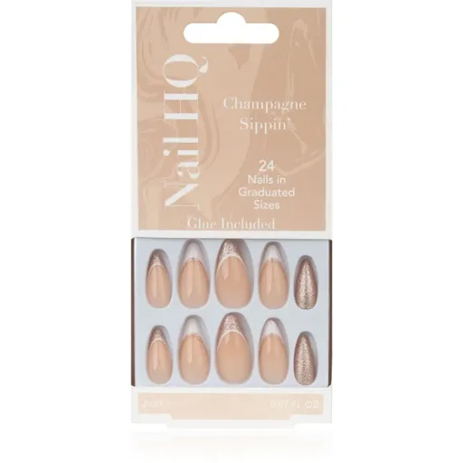 Nail HQ Almond umělé nehty Sparkling Wine Sippin' 24 ks