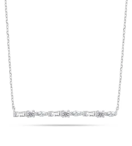 Brilio Silver Půvabný stříbrný náhrdelník s kubickými zirkony NCL199W