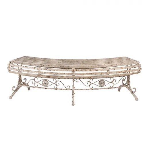 Béžová antik kovová zahradní lavice Henriette - 157*55*48 cm Clayre & Eef