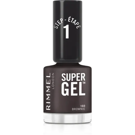 Rimmel Super Gel gelový lak na nehty bez užití UV/LED lampy odstín 103 Brownie 12 ml