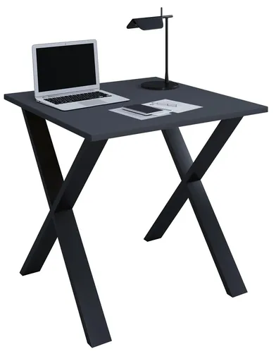 VCM Stůl Lona 80x80 X-stopy, antracit