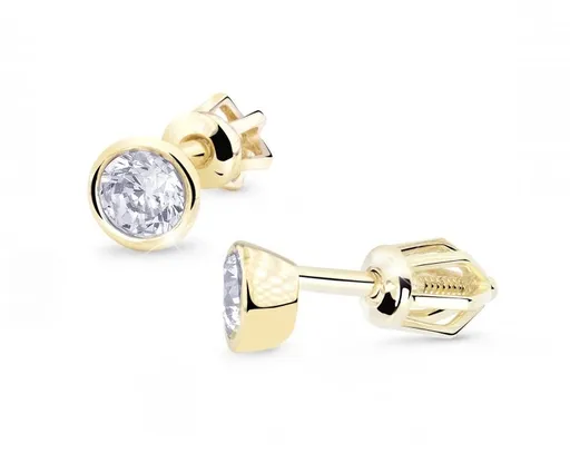 Cutie Diamonds Luxusní náušnice ze žlutého zlata s diamanty DZ8053-30-00-X-1