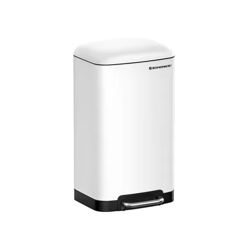 Kuchyňský odpadkový koš 30 l bílý, pedál, tiché zavírání