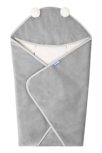 SENSILLO Zavinovačka do autosedačky plyšová, 75x75cm - šedá