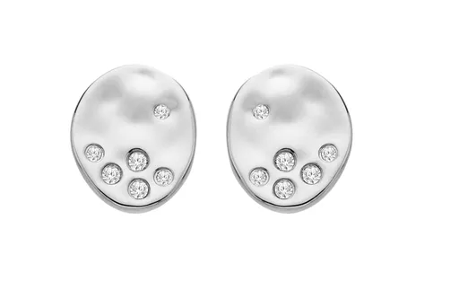 Hot Diamonds Elegantní stříbrné náušnice s diamanty a topazy Illuminate DE825