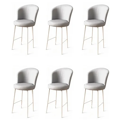 Sada barových židlí Uras Grey and White, 6 ks, 6 ks