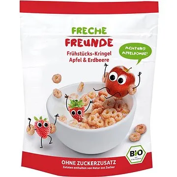 Freche Freunde BIO Cereálie Křupavé kroužky - Jablko a jahoda 125 g (4260618520161)