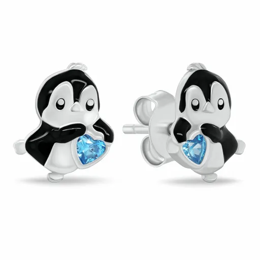 Brilio Silver Roztomilé stříbrné náušnice Tučňák EA1225WAQ