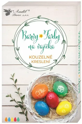 Barvy na vajíčka gelové 7750 Kouzelné kreslení, 5 ks, rukavice, zmizík