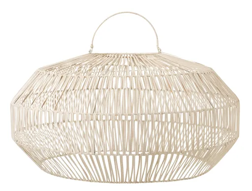 Závěsné bílé ratanové stínidlo Drim - Ø 57*42 cm/ E27 J-Line by Jolipa