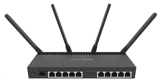 MikroTik RouterBOARDRB RB4011iGS+5HacQ2HnD-IN, quad-core 1.4GHz CPU, 1GB RAM, 10xLAN, 1x SFP+, Wi-Fi 2.4+5GHz (2033Mbps), L5