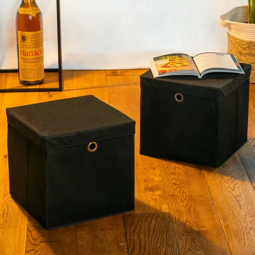 Haushalt international Úložný box, černý, 2 ks