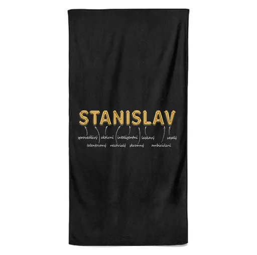 Osuška Mužská jména – GOLD (Jméno: Stanislav, Velikost osušky: 70x140cm)