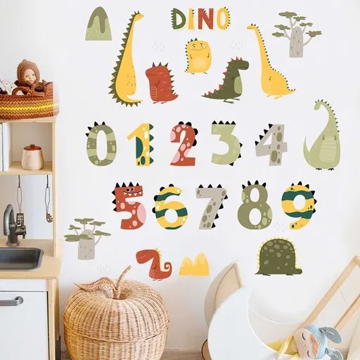 Sipo DINO NUMBERS Nástěnné samolepky do dětského pokoje, mix, velikost