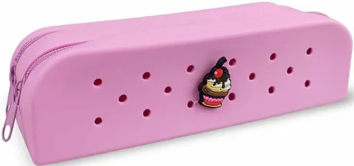 Gifty - Dvojitý silikonový penál růžový + 1 pin zdarma